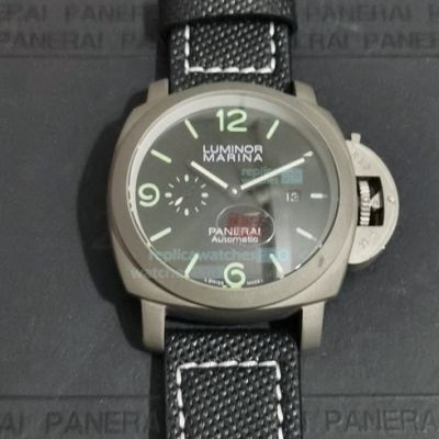 Best Quality Replica Panerai Luminor Marina Black Face Grey Case Watch 